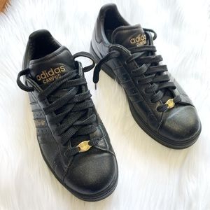 Adidas Orginals Campus black & gold sneakers